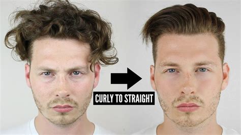 curly to straight hair male